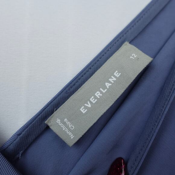 Everlane The Japanese GoWeave Essential Jumpsuit Sz 12 Dusty Blue -Missing Belt- - Picture 8 of 12